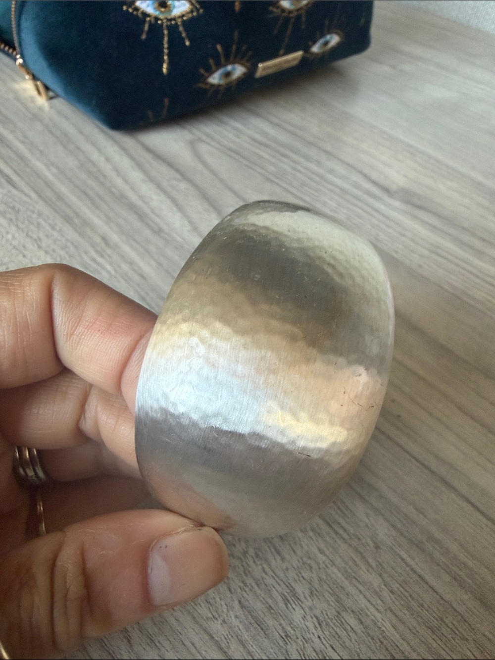 Brighton Silver Hammered Wide Cuff Bracelet